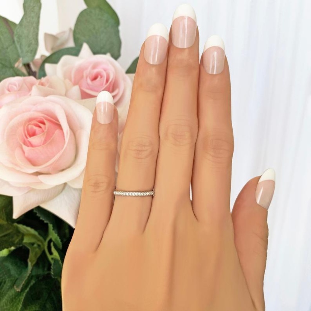 Size 7 Micropave Half Eternity Stacking Band
